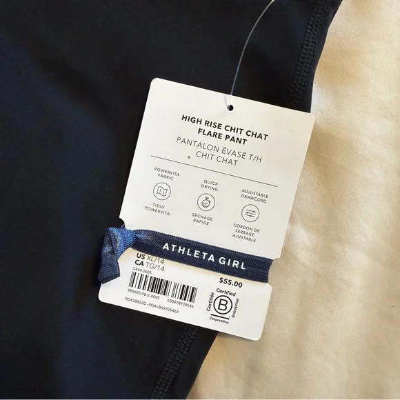NWT Athleta Girl High Rise Chit Chat Flare Pant, XL/14 - Picture 4 of 8